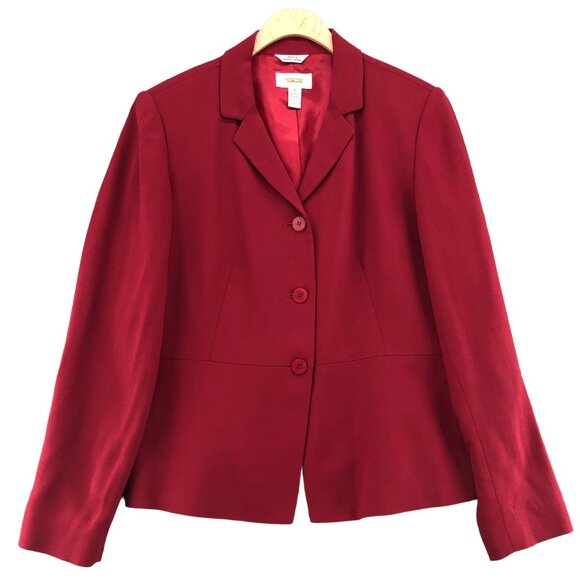 Talbots Blazer Womens 8 Red Wool Blend Button Up Career Office Formal Vintage - Picture 10 of 10